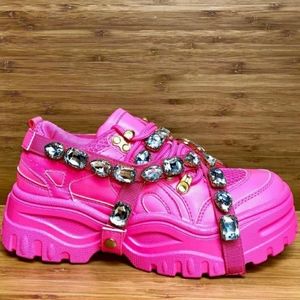 Pink chunky sneakers